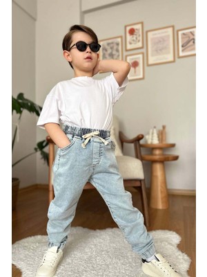 Erkek Çocuk Beli Lastikli Ip Detaylı Jogger Kot Pantolon