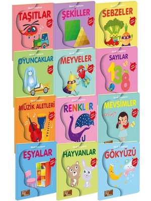 Bebeğimin Minik Kitapları Serisi 12 Kitap Dikkat ve Zeka Geliştirme 0-2 Yaş İçin