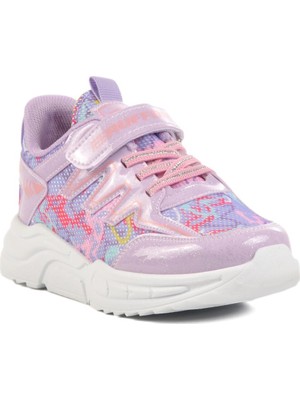 Lila Cırtlı Hafif Kız Çocuk Spor Ayakkabı P