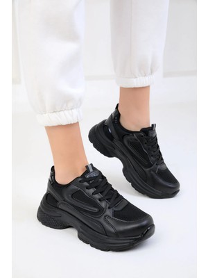 Texa Ortopedik Kadın Spor Ayakkabı Sneakers - Siyah