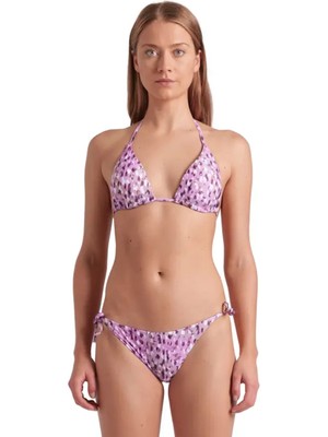 Water Print Kadın Pembe Yüzücü Bikini 007085601