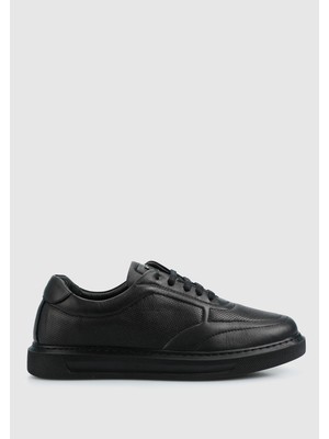 Siyah Deri Kadın Sneaker