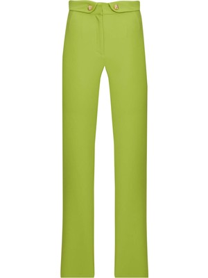 Yeşil Kemer Detaylı Yüksek Bel Pantolon