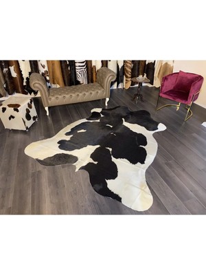 Hakiki Deri Dana Postu Siyah - Beyaz 205 x 245 - 0701000083