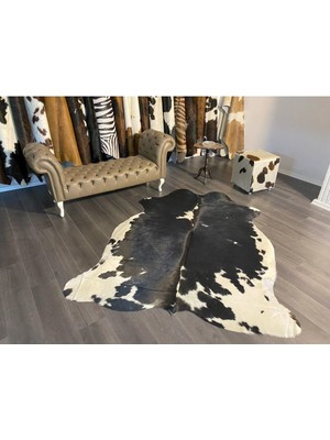 Hakiki Deri Dana Postu Siyah - Beyaz 150 x 200 - 0701000120