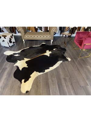 Hakiki Deri Dana Postu Siyah - Beyaz 185 x 240 - 0701000139