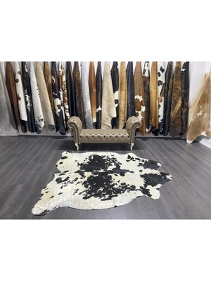 Hakiki Deri Dana Postu Siyah - Beyaz 180 x 230 - 0701000003