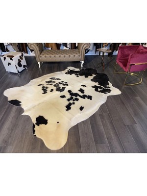 Hakiki Deri Dana Postu Siyah - Beyaz 195 x 240 - 0701000190