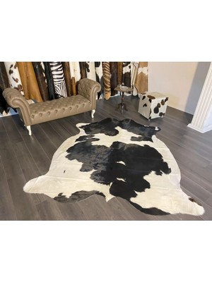 Hakiki Deri Dana Postu Siyah - Beyaz 190 x 240 - 0701000093