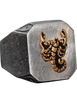 925K Gümüş Erkek Yüzük - Imza Yüzükleri - El Yapımı Yüzük (Akrep)