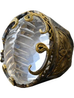 Kristal Yüzük, Orta Doğu Desenli Ayar Gümüş Erkek Yüzüğü