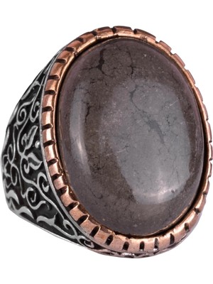 Doğal Pirit Taşı Yüzük, 925 Ayar Katı Gümüş Erkek Yüzük, Bereket Manifestasyonu Tasarımı