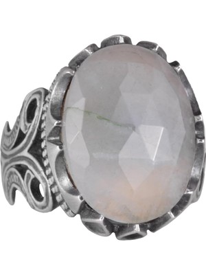 925 Ayar Katı Gümüş Erkek Yüzük - Doğal Taş Seçenekleri ile El Yapımı Tasarım (Akuamarin)