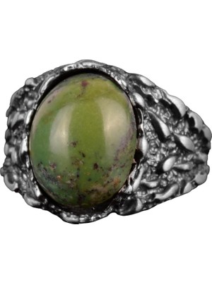 Doğal Arizona Turkuaz Taş Yüzük, Erkekler Için Hediye, 925 Ayar Gümüş Yüzük, Minimalist Yüzük (Style-12)