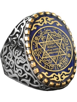 Davud Yıldız Yüzüğü, Süleyman Erkek Yüzüğü, Kabbalah Yüzüğü, Büyük Yüzük, 925 Ayar Sert Gümüş Yüzük Erkekler Için