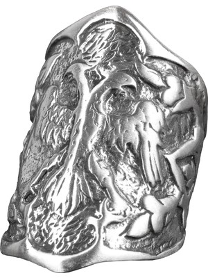 Ayarlanabilir 925 Ayar Gümüş Çift Başlı Kartal Yüzük - Kişiye Özel Isim Oyması