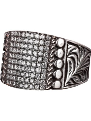 Sterling Gümüş Erkek Yüzük, Çelik Kalem El Sanatı, Oluşturulmuş Zirkon Taşı, Bizans Imparatorluğu Yüzüğü