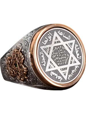 Davud Yıldızı Yüzüğü, Tılsım Yüzüğü, 925K Gümüş Erkek Yüzüğü