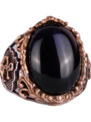 Denizci Çapa Koyu Mavi Kedi Gözü Yapay Taş Yüzük, 925 Ayar Gümüş Yapay Taş Yüzükler - Çeşitli & Farklı Koleksiyon