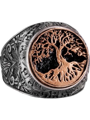 Ağaç Hayatı Yüzüğü - 925 Ayar Gümüş Yüzük Erkekler Için - Doğa Severler Yüzükleri