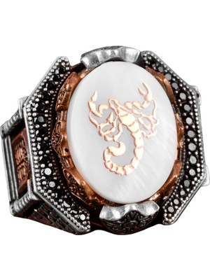 925 Ayar Gümüş Erkek Yüzük, Akrep Yüzük, Hayvan Tasarımlı Yüzük