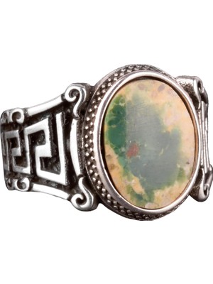 Doğal Arizona Turkuaz Taş Yüzük, 925 Ayar Gümüş Erkek Yüzük (Model-6)