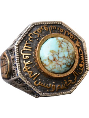 Doğal Arizona Turkuaz Taş Yüzük, 6.60 Karat Ham Taş, Sterlin Gümüş Yüzük, Mavi