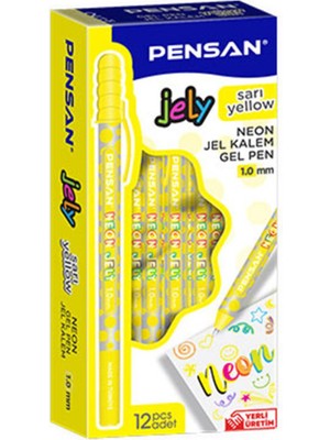 Pensan Jelly Neon Jel Kalem 12'li Kutu