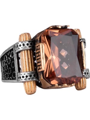 Şık 925 Ayar Gümüş El Yapımı Erkek Takısı - Sultanite Yapay Taş Yüzük