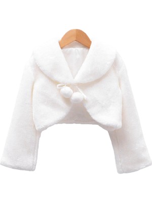 Kız Çocuk Astarlı Ponponlu Bolero