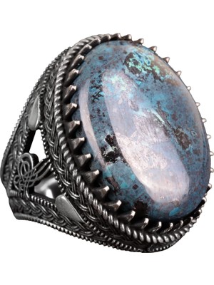 Doğal Taş Yüzük, Osmanlı Tuğrası Yüzük, 925 Ayar Gümüş Yüzük Erkekler Için