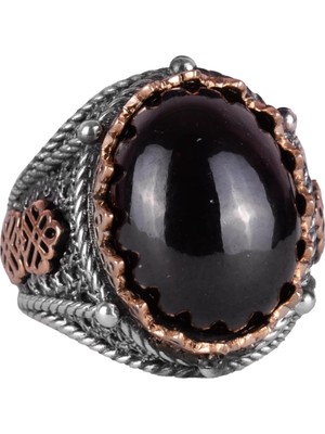 Erkekler Için Doğal Granat Taşlı Gümüş Yüzük, 925 Ayar Gümüş Yüzük, Sıradışı Yüzük