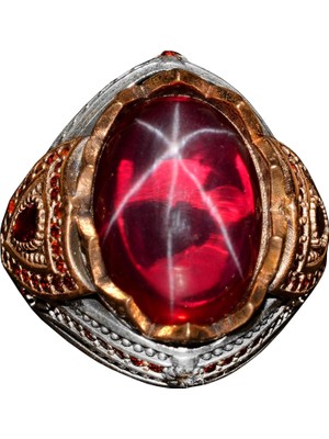 925 Ayar Gümüş Erkek Yüzük, Doğal Yıldız Yakutu ile El Yapımı Tasarım