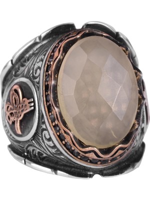 925 Ayar Katı Gümüş Erkek Yüzük, Limon Topaz Taşlı Yüzük - El Yapımı Şıklık