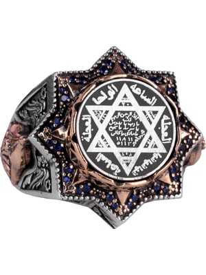 Erkek Süleyman Yüzüğü, Davud Yıldızı Mühür Sembolü, Hediye Erkekler Için, Tılsım Yüzüğü, 925 Ayar Gümüş Erkek Yüzüğü