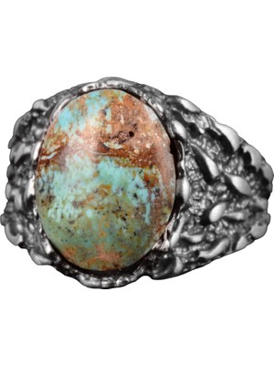 Doğal Arizona Turkuaz Taş Yüzük, Erkekler Için Hediye, 925 Ayar Gümüş Yüzük, Minimalist Yüzük