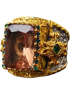 Sultanit Taşlı El Yapımı Yüzük, Altın Kaplama Sterlin Gümüş Erkek Yüzüğü - Dönüşüm ve Gizem Sembolü