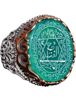 Sterling Gümüş Erkek Yüzük, Doğal Siyah Oniks Taşı, Kral Süleyman Mührü Yüzüğü, El Yapımı Takı (Jade)