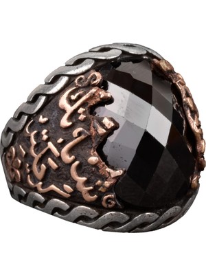 925 Ayar Gümüş Erkek Islami Yüzük Oniks Taşı ile - Müslüman Yüzük