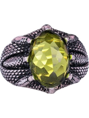 Sterling Gümüş Pençe Yüzük, Yaratılmış Peridot Taşı ile – Leo Şifa ve Pozitif Enerji Için El Yapımı Yüzük