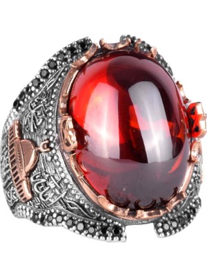 Gümüş Camii Yüzük, Cabochon Garnet Yapay Taş Yüzük, 925 Ayar Gümüş Yüzük Erkekler Için, Çeşitli & Farklı Koleksiyon