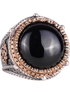 Doğal Taş El Yapımı Yüzük - 925 Ayar Gümüş Yüzük (Oniks)