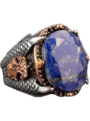 Sodalit Doğal Taş, 925 Ayar Gümüş Erkek Yüzük, Gümüş Erkek Aksesuarları, Erkek Yüzük Tasarımı, Mavi