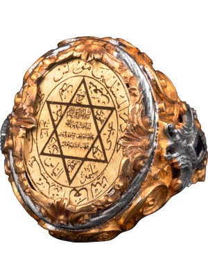 Davud Yıldızı Yüzüğü, El Yapımı Yüzük, 925 Ayar Gümüş Erkek Yüzüğü