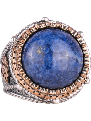 Doğal Taş El Yapımı Yüzük - 925 Ayar Gümüş Yüzük (Lapis Lazuli)