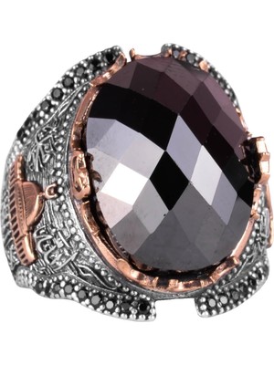 925 Ayar Gümüş Yüzük, Islami Camii Oniks Taşlı Erkek Yüzüğü