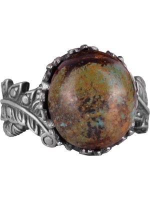 Doğal Arizona Turkuaz Taş Yüzük, 925 Ayar Gümüş Yüzük, Minimalist El Yapımı Yüzük (Stil-6)