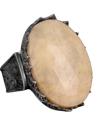 Doğal Görkem Koleksiyonu: 925 Ayar Gümüş Erkek Yüzükler, Taşlarla - Zamansız Zarafet (Sarı Safir Taşı)