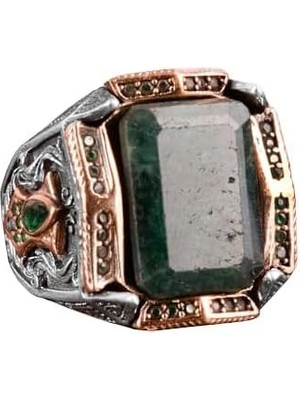 Doğal Zümrüt Taşı Yüzük, Zümrüt Takı, 925 Ayar Gümüş Yüzük, El Yapımı Takı