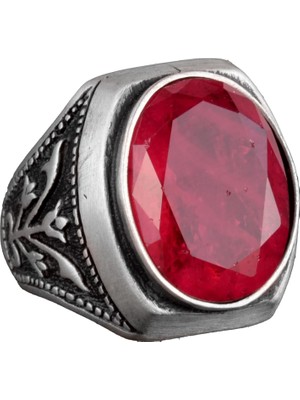 Paraiba Yapay Taş Gümüş Yüzük, 925 Ayar Gümüş Erkek Yüzüğü